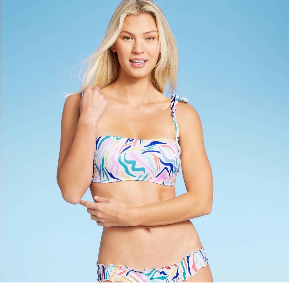 New shade shore colorful Zebra Print Bikini Top size 34 DD